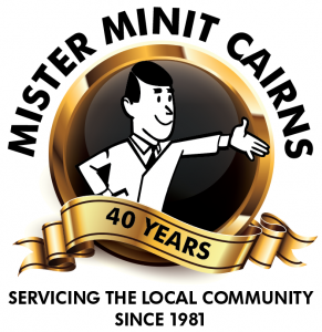 Mister Minit Cairns 40 Year Logo