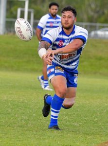 Jordan Biondi-Odo throws out a pass during Brothers 2023 premiership winning season.