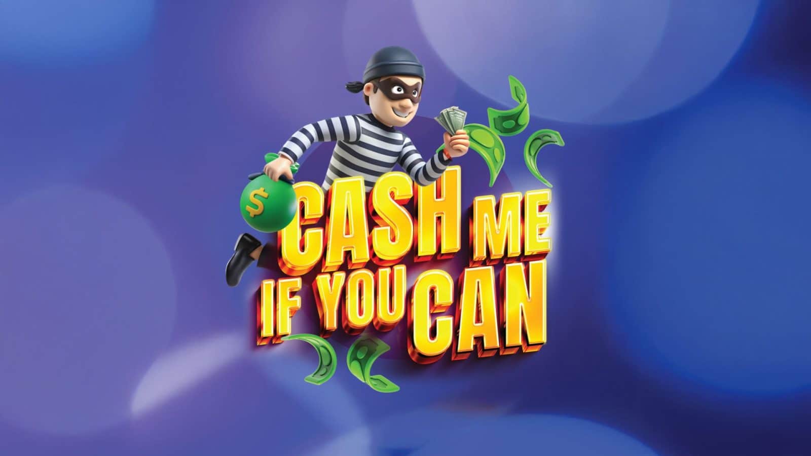 Cartoon robber character running with cash graphics