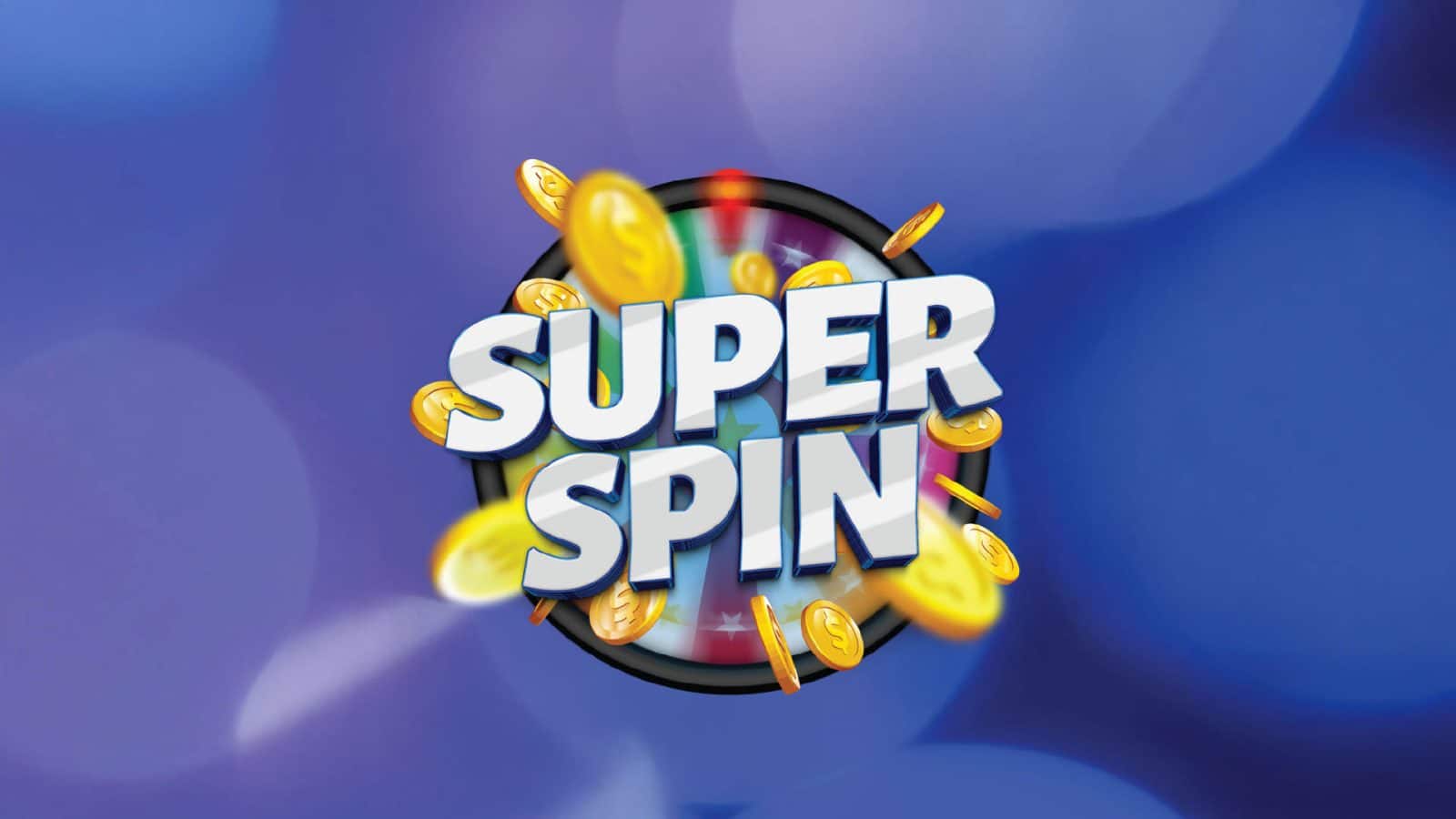 Bright spinning wheel graphic with coins