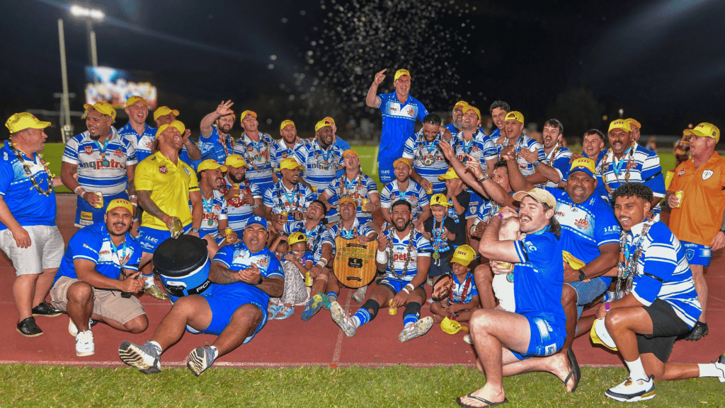 Brothers Cairns A Grade rugby league team celebrating on the field